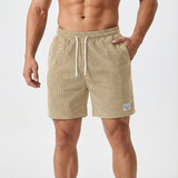 Lucas - Ribbed Casual Shorts with Drawstring