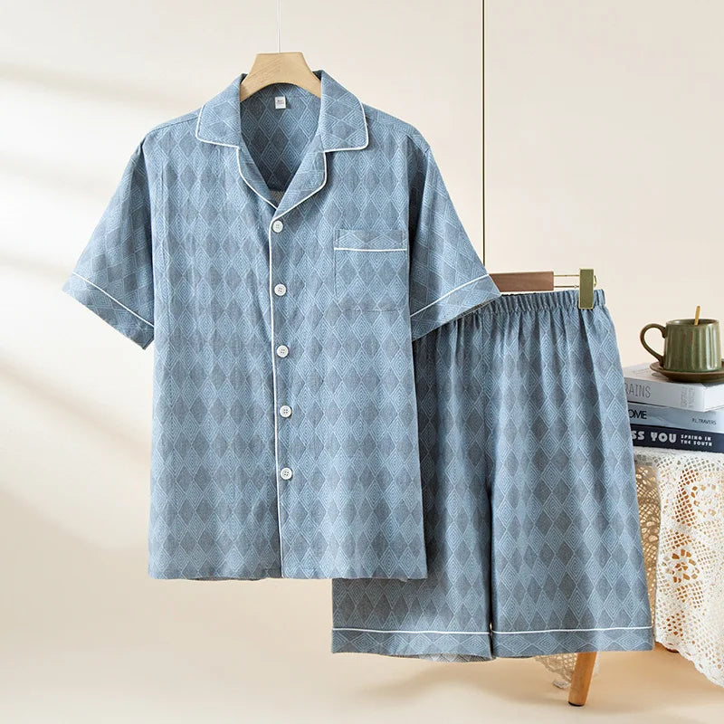Men's 100% Cotton Pajama Set | Soft Breathable Casual Comfort