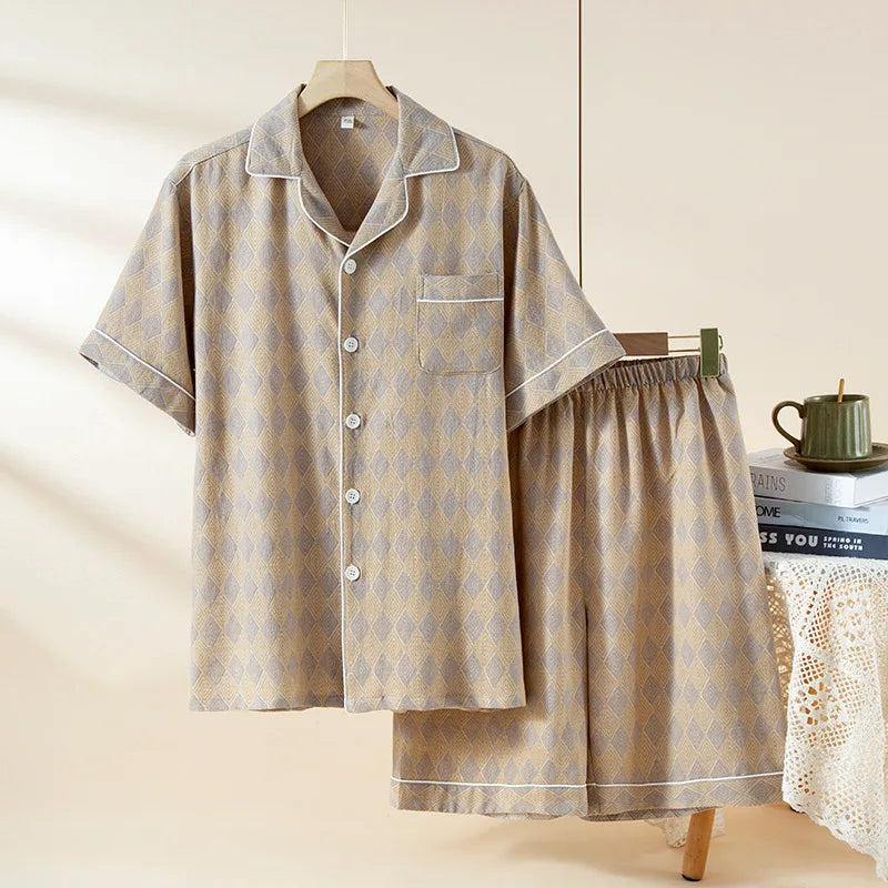 Men's 100% Cotton Pajama Set | Soft Breathable Casual Comfort