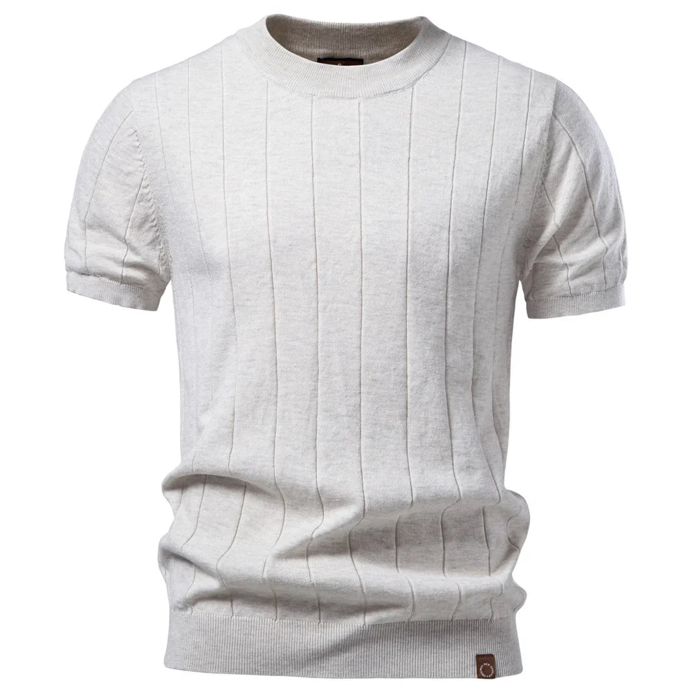 Men's 100% Cotton Striped T-Shirt | Soft Casual Summer Top