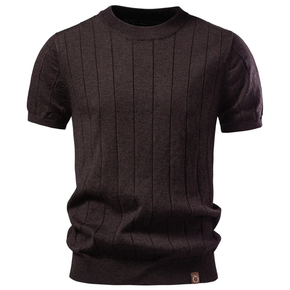 Men's 100% Cotton Striped T-Shirt | Soft Casual Summer Top