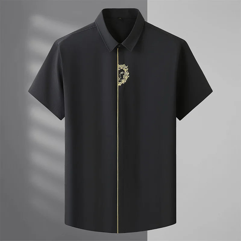 Men's Cotton Blend Embroidered Shirt | Casual Oversized Summer Essential