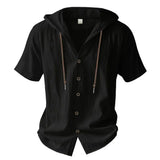 Men's Cotton Linen Hooded Shirt | Lightweight Breathable Summer Essential