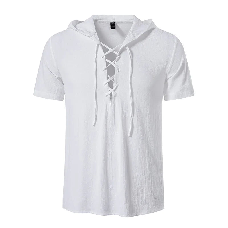Men's Cotton Linen Hooded Shirt | Lightweight Casual Summer Essential