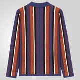 Men's Knit Long Sleeve Polo Shirt | Refined Striped Spring and Summer Essential