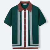 Men's Knitted Polo Shirt | Breathable Striped Summer Style