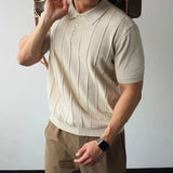 Men's Knitted Polo Shirt | Refined Summer Business Casual Fit