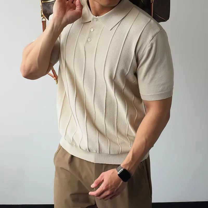 Men's Knitted Polo Shirt | Refined Summer Business Casual Fit