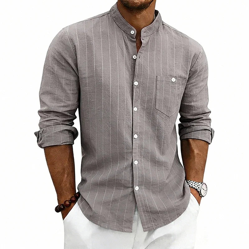 Men's Linen Button-Up Shirt | Lightweight Breathable Spring Essential