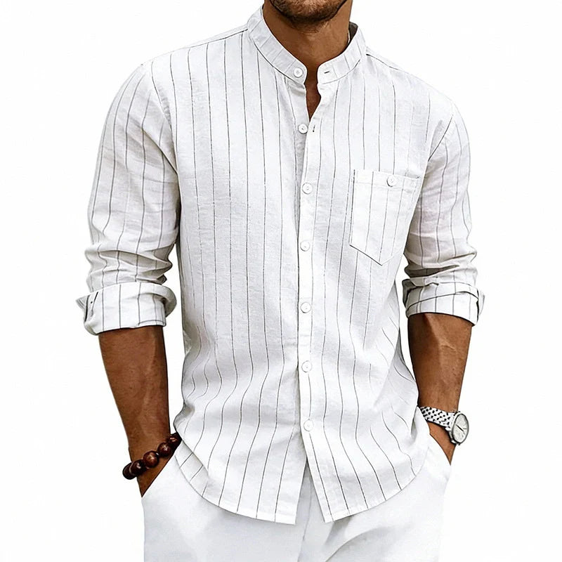 Men's Linen Button-Up Shirt | Lightweight Breathable Spring Essential