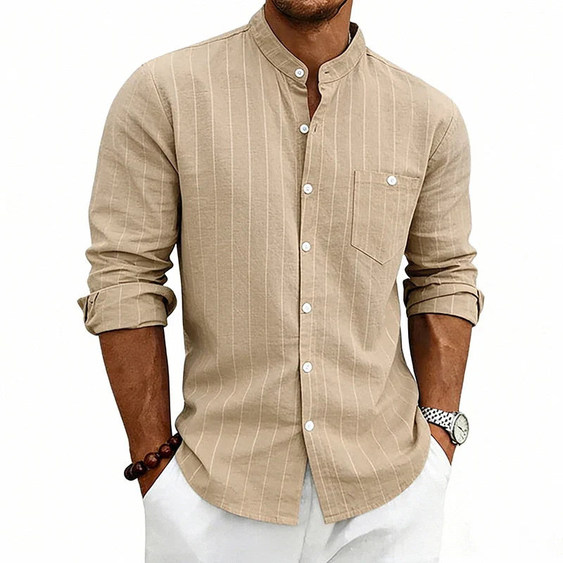 Men's Linen Button-Up Shirt | Lightweight Breathable Spring Essential