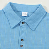 Men's Polyester Plaid Short Sleeve Shirt | Breathable Summer Essential