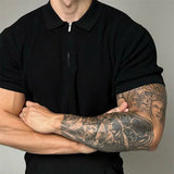Men's Soft Knit Polo Shirt | Modern Zip-Up Casual Top | Tailored Fit Stylish Attire