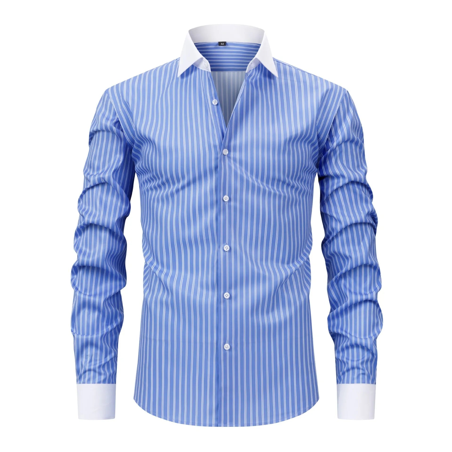 Men's Stretch Polyester Long-Sleeved Shirt | Breathable Casual Spring Essential