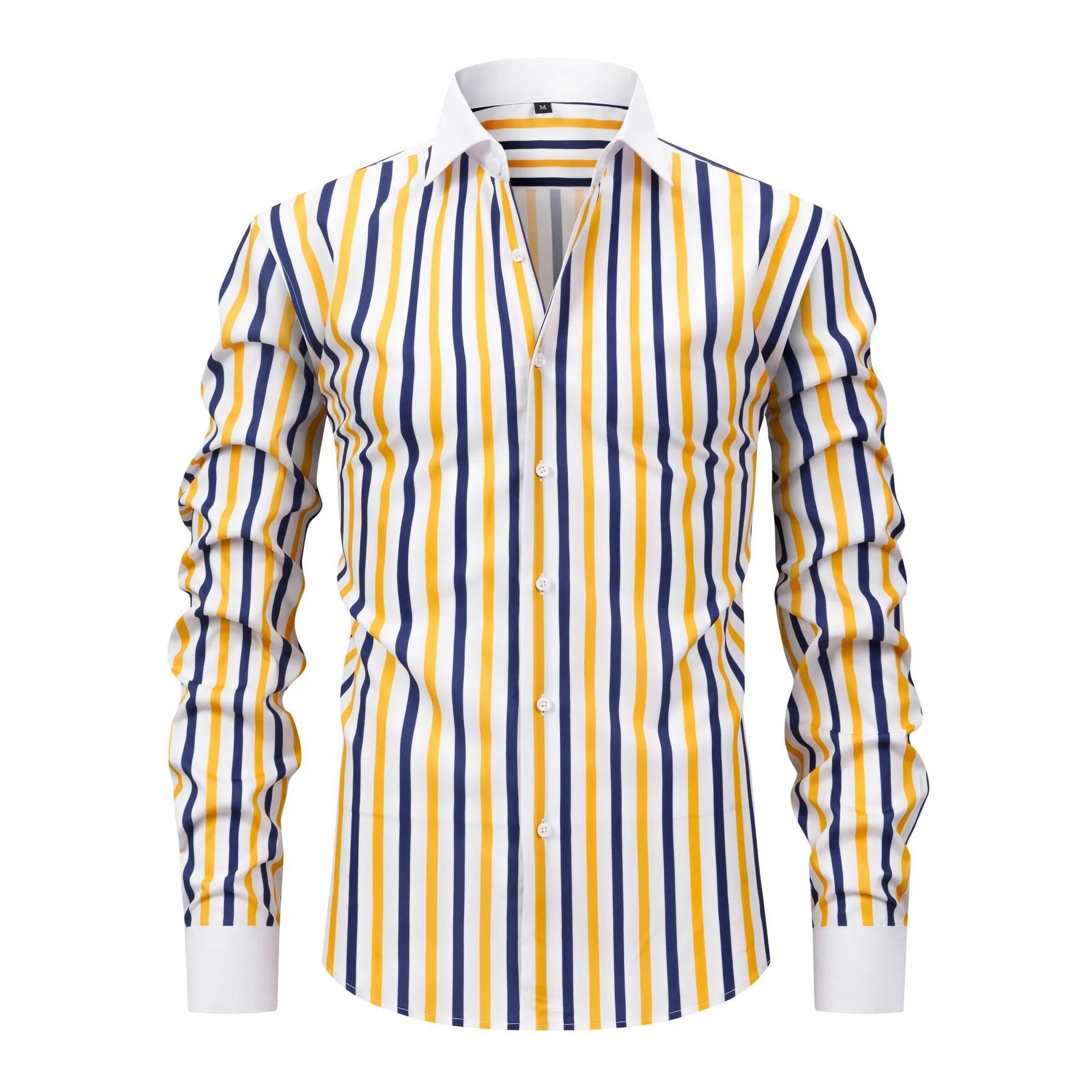 Men's Stretch Polyester Long-Sleeved Shirt | Breathable Casual Spring Essential