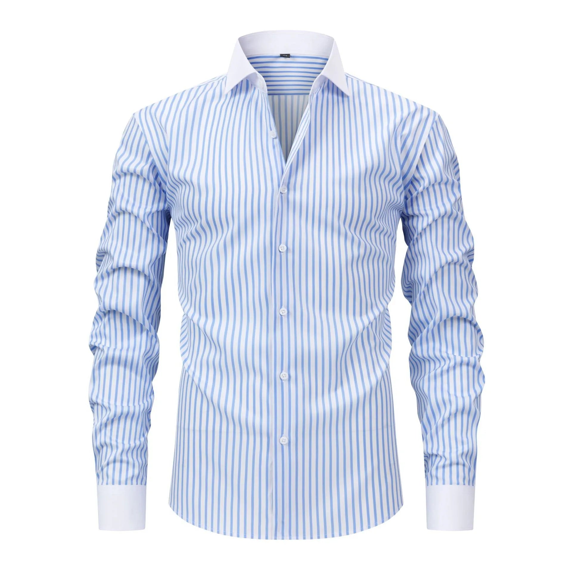 Men's Stretch Polyester Long-Sleeved Shirt | Breathable Casual Spring Essential
