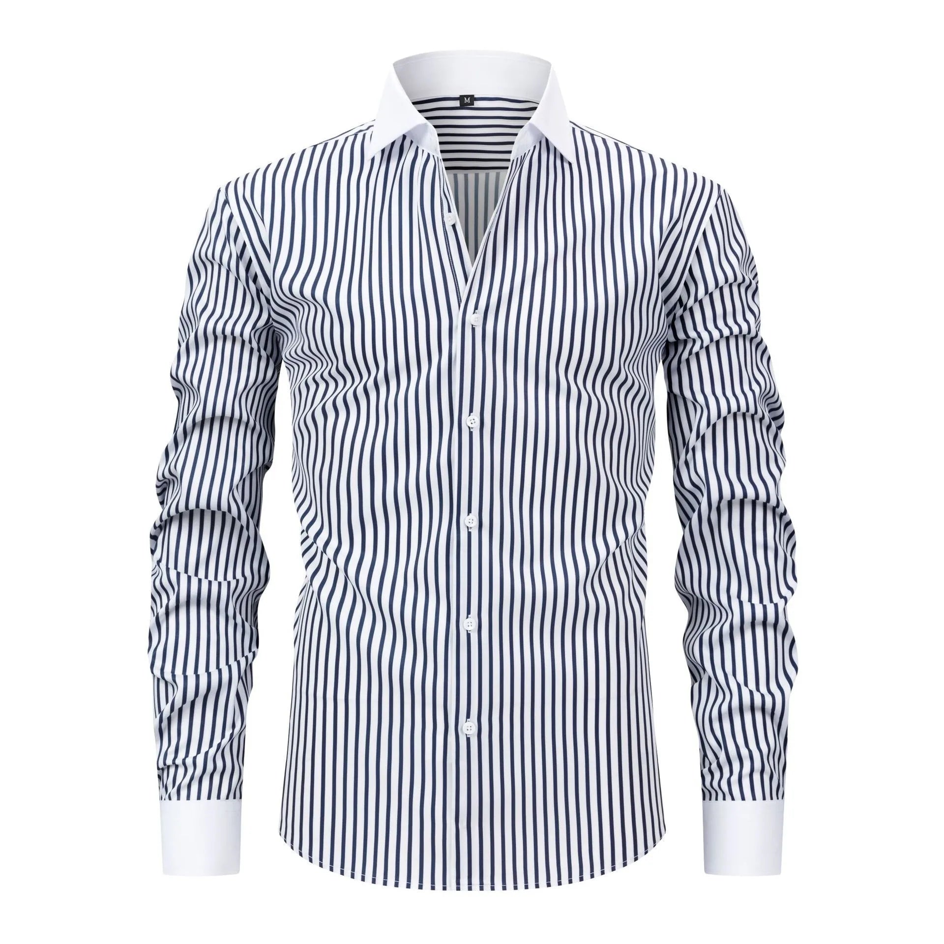 Men's Stretch Polyester Long-Sleeved Shirt | Breathable Casual Spring Essential
