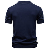 Men's Stripe Cotton Polo Shirt | Stylish Casual Short Sleeve Top