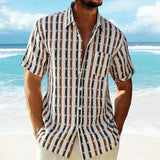 Men's Striped Knit T-Shirt | Vintage Textured Summer Essential