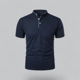 James Oxford Collarless Polo Shirt for Men
