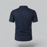 James Oxford Collarless Polo Shirt for Men