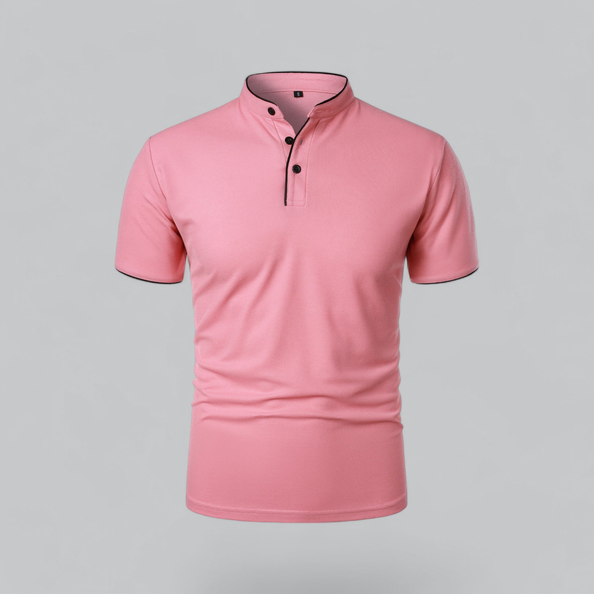 James Oxford Collarless Polo Shirt for Men