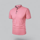 James Oxford Collarless Polo Shirt for Men