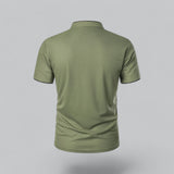 James Oxford Collarless Polo Shirt for Men