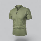 James Oxford Collarless Polo Shirt for Men