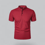 James Oxford Collarless Polo Shirt for Men