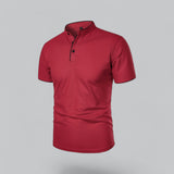 James Oxford Collarless Polo Shirt for Men