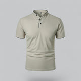 James Oxford Collarless Polo Shirt for Men