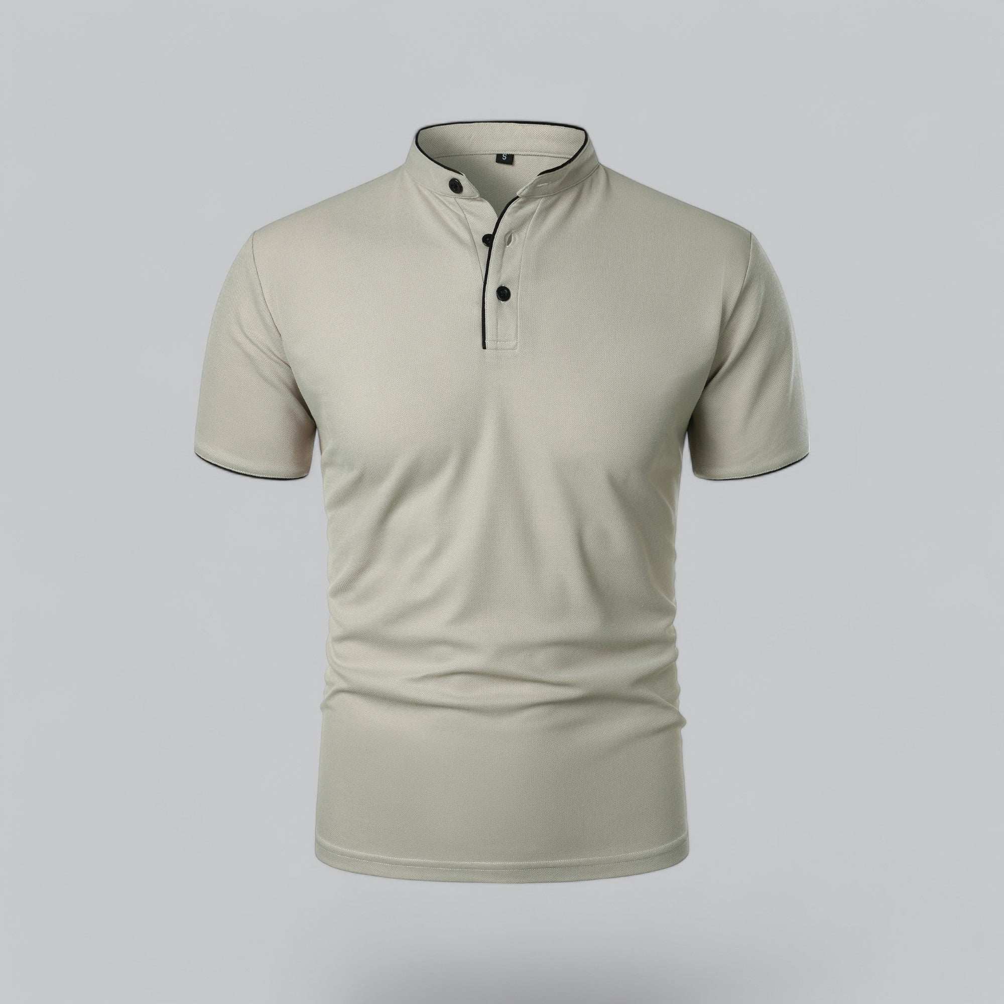 James Oxford Collarless Polo Shirt for Men