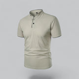 James Oxford Collarless Polo Shirt for Men
