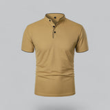 James Oxford Collarless Polo Shirt for Men