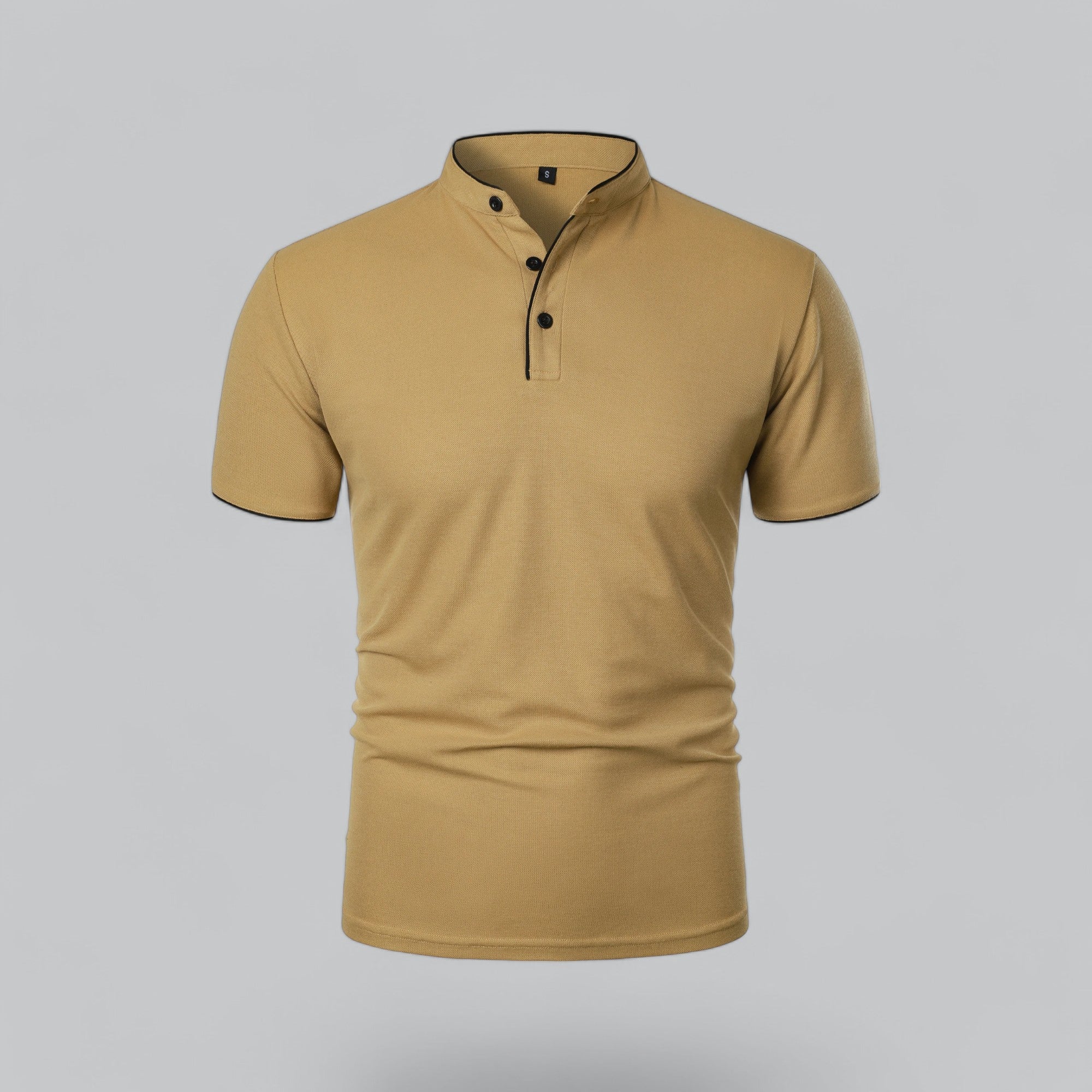 James Oxford Collarless Polo Shirt for Men