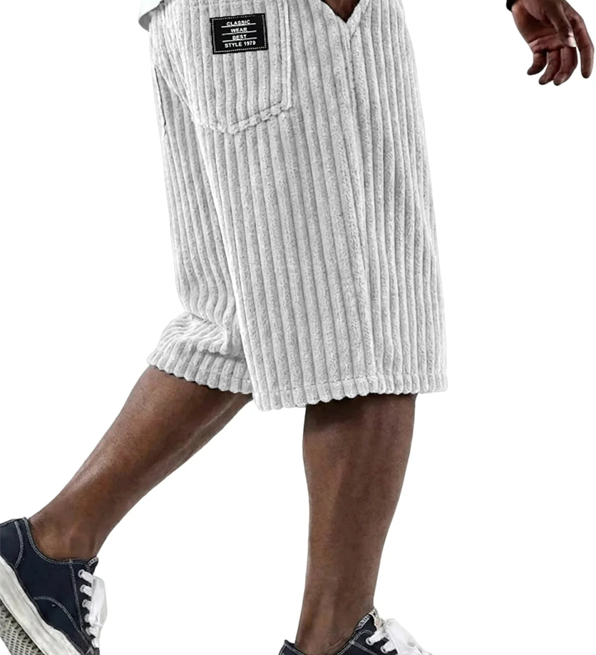 James Oxford | Corduroy Shorts with Embroidery Detail