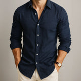 James Oxford Modern Fit Linen Shirt for Men