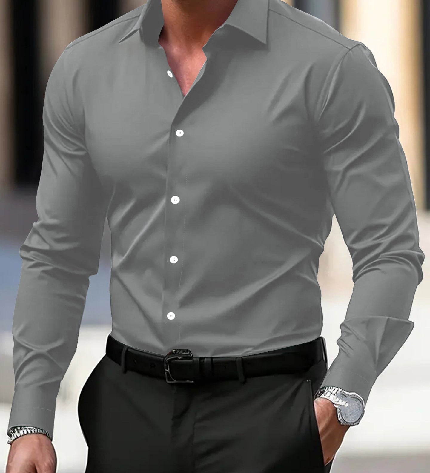 James Oxford Business Long Sleeve Shirt for Men