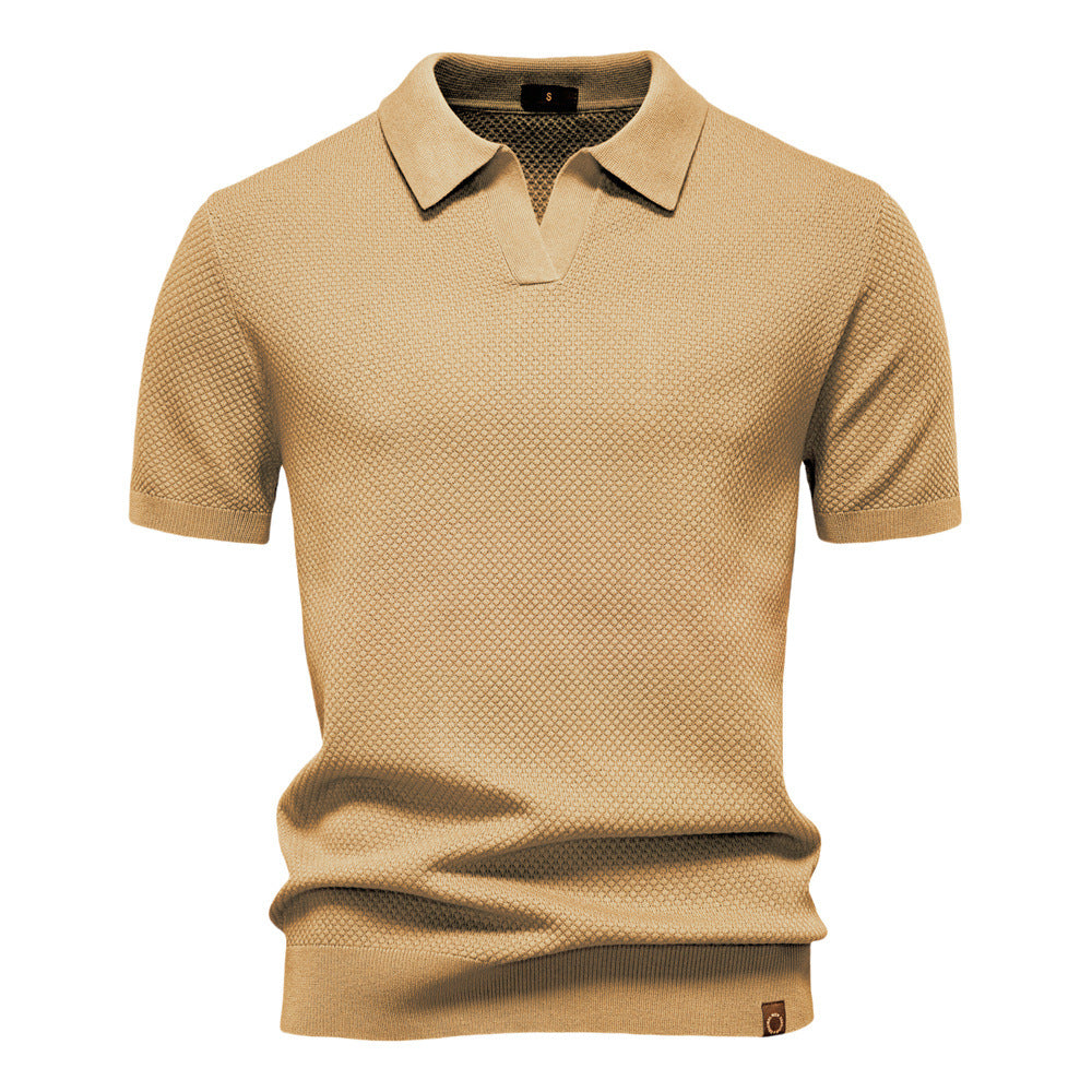 James Oxford Textured Knit Polo Shirt for Men