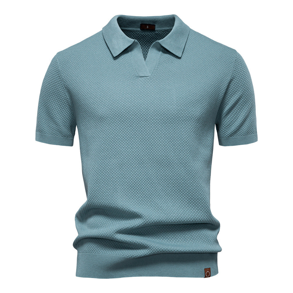 James Oxford Textured Knit Polo Shirt for Men