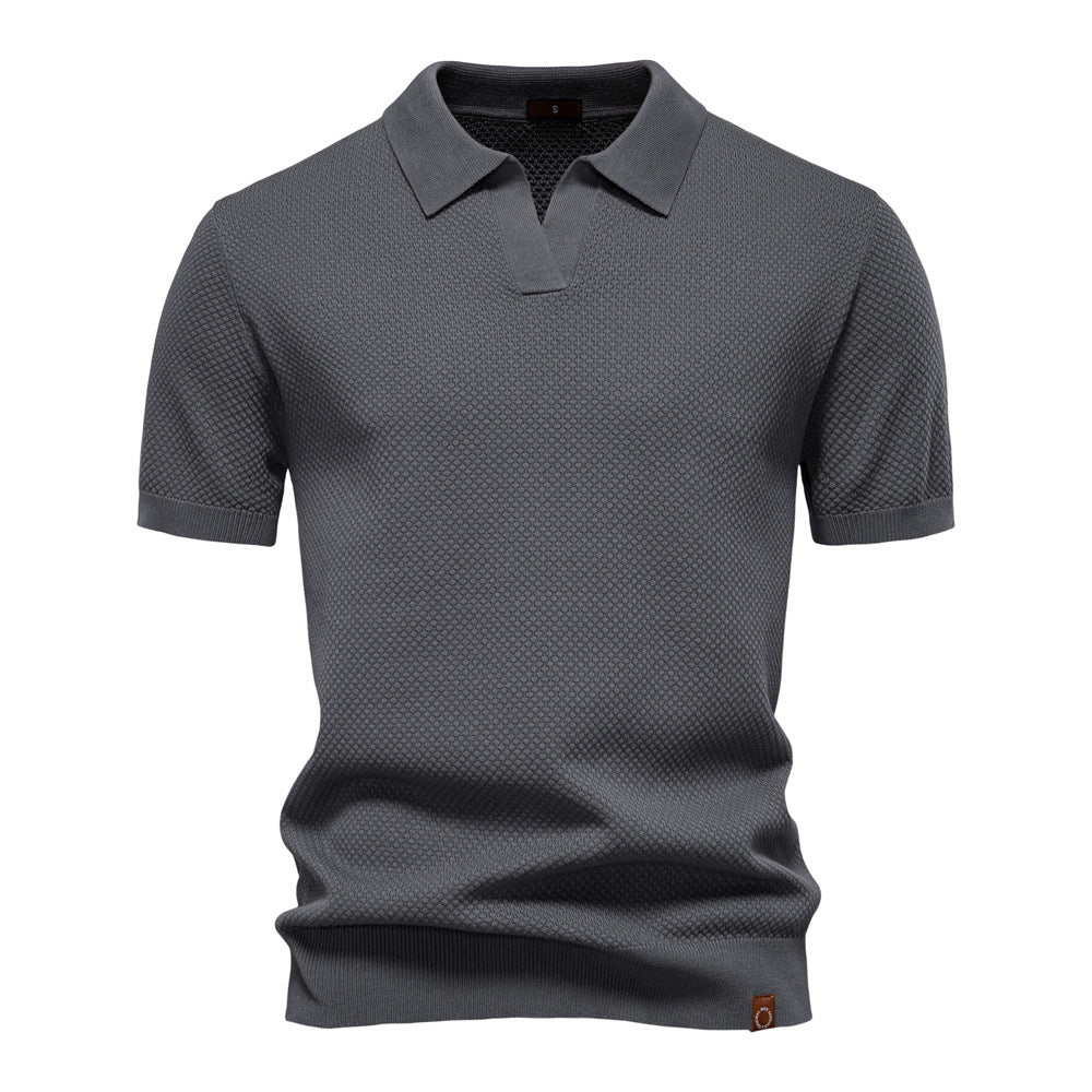 James Oxford Textured Knit Polo Shirt for Men