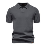 James Oxford Textured Knit Polo Shirt for Men