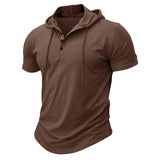 James Oxford Short Sleeve Hooded Shirt for Men