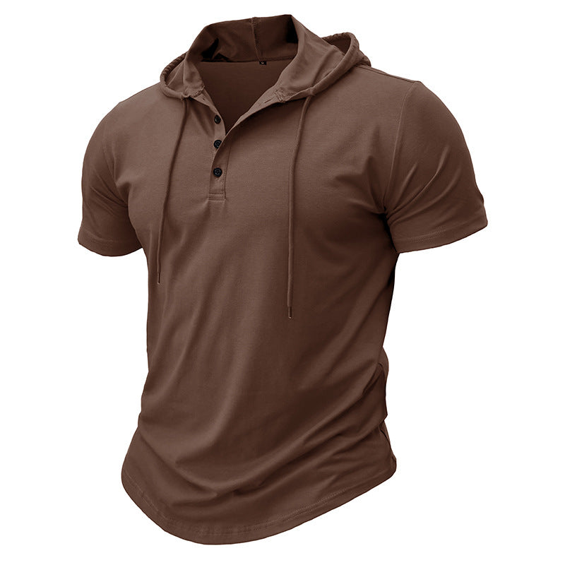 James Oxford Short Sleeve Hooded Shirt for Men