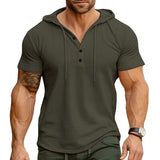 James Oxford Short Sleeve Hooded Shirt for Men