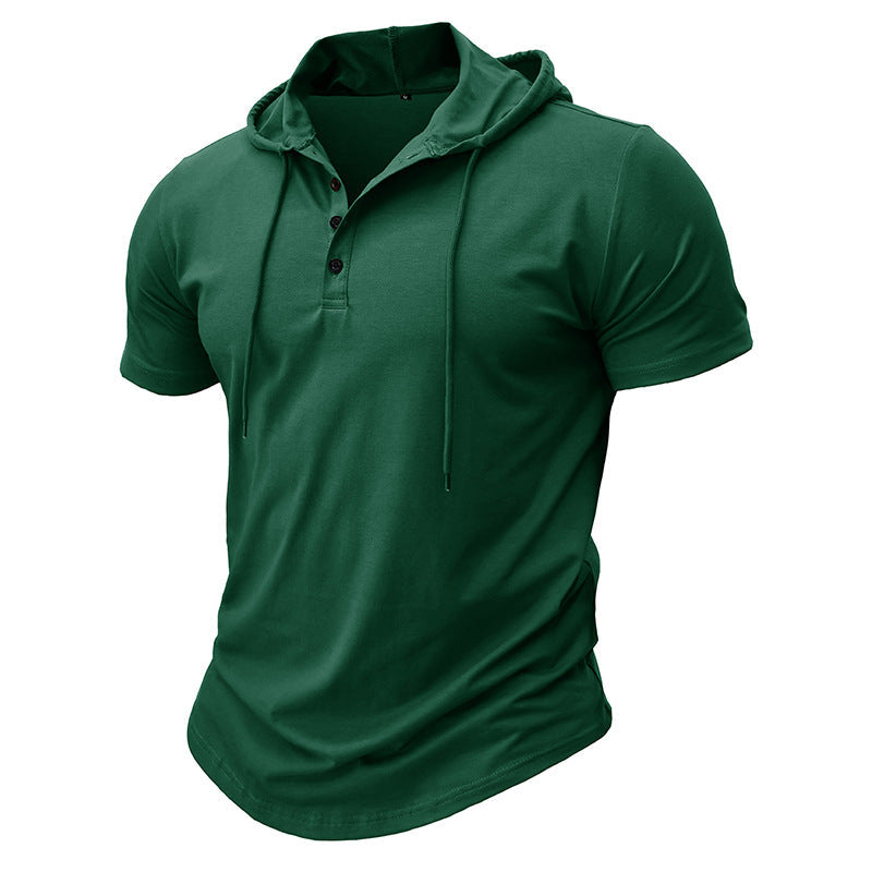James Oxford Short Sleeve Hooded Shirt for Men
