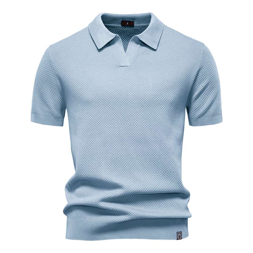 James Oxford Textured Knit Polo Shirt for Men
