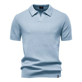 James Oxford Textured Knit Polo Shirt for Men