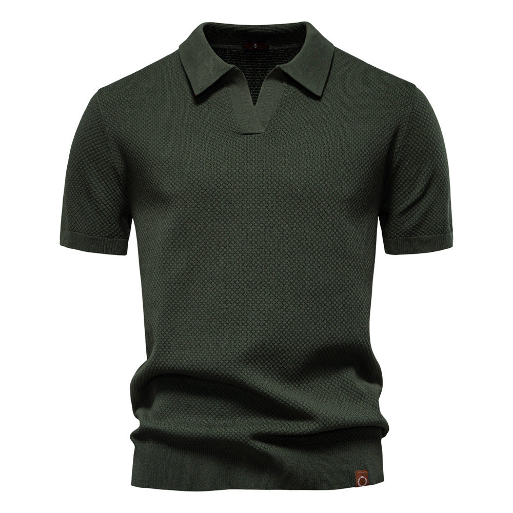 James Oxford Textured Knit Polo Shirt for Men